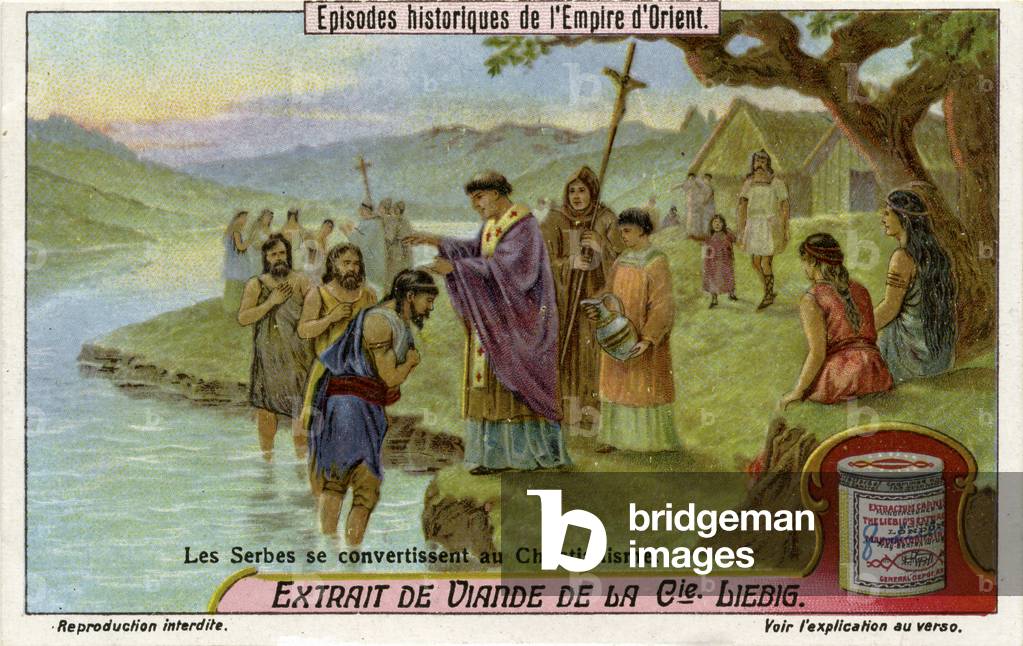 Serbs being converted to Christianity, 9th century