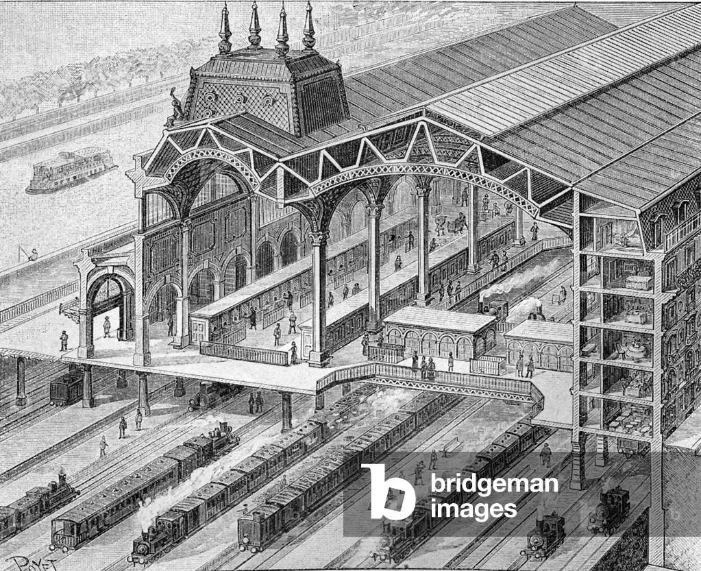 Quai d'Orsay railway station during construction, 1898