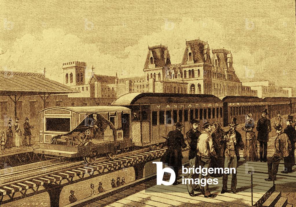 First electric train of the New York subway, 19th century