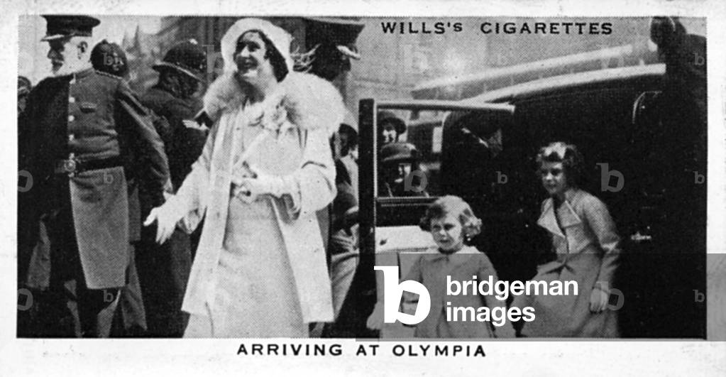 King George VI with his family, arriving at Olympia, 1935