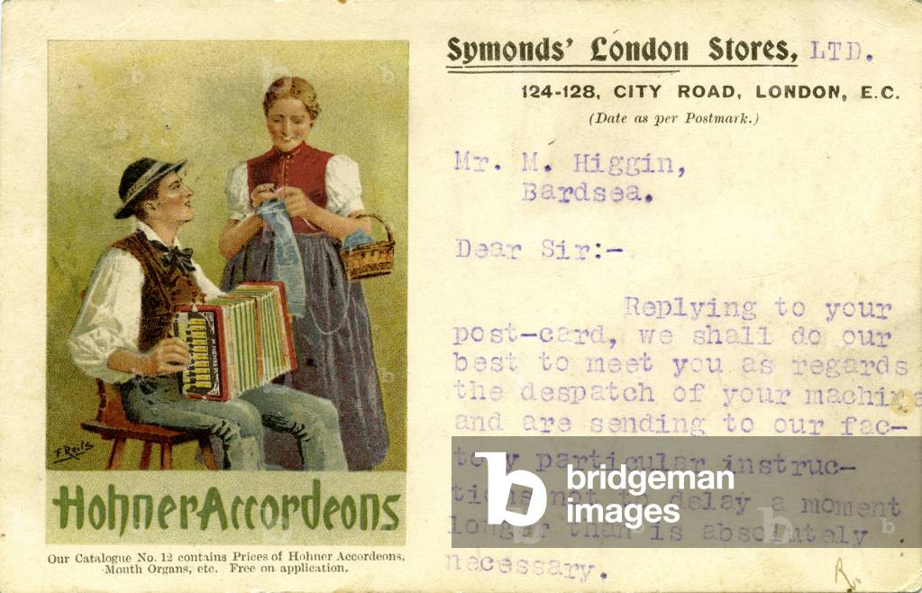 English advertisement for Hohner Accordions