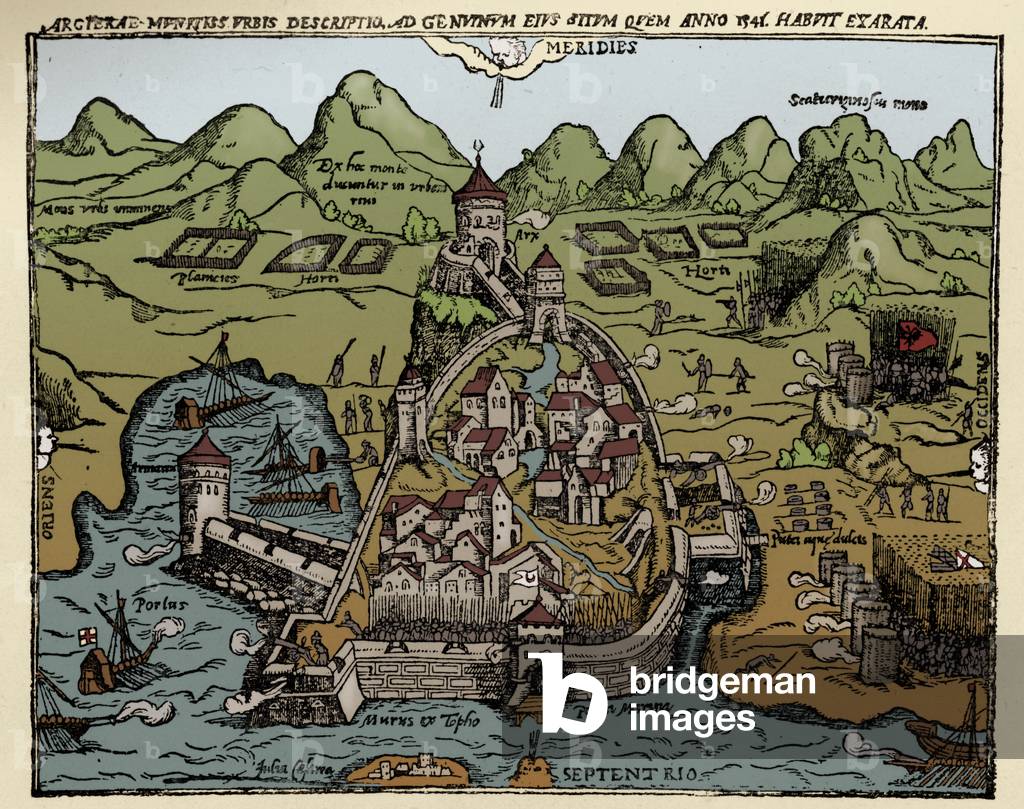 Map of Algiers, 16th century.