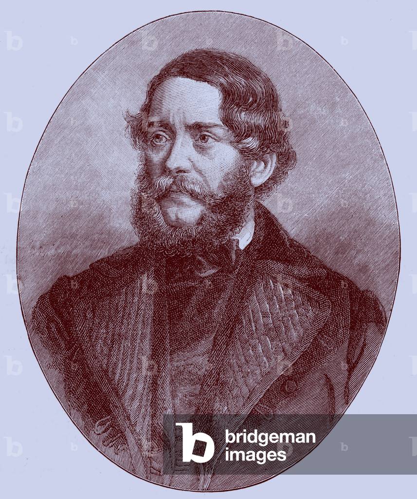 Lajos Kossuth - portrait. Hungarian lawyer, journalist, politician (print)