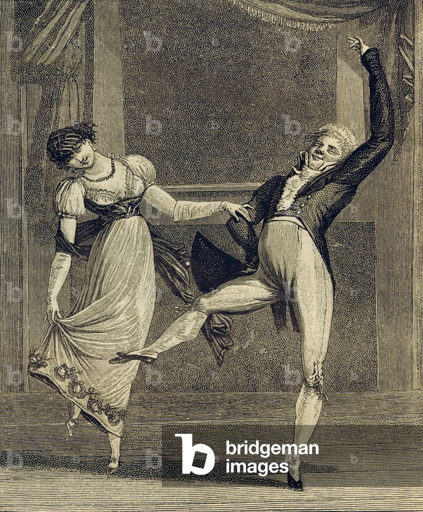 La Manie de la Danse - detail after engraving by Debucourt