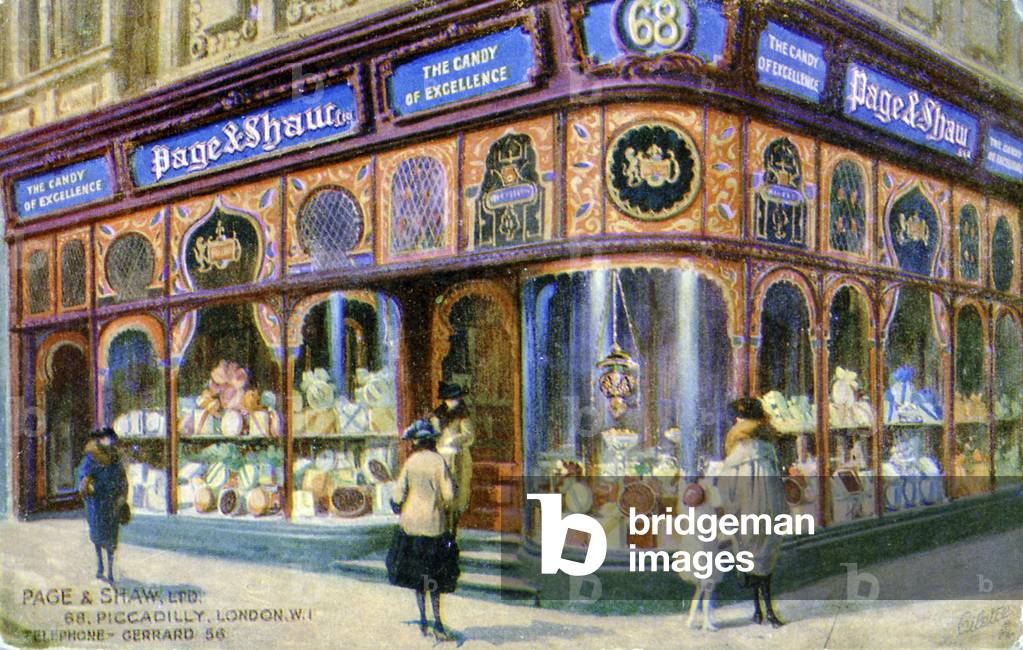 Page and Shaw confectioners, Piccadilly, London (print)