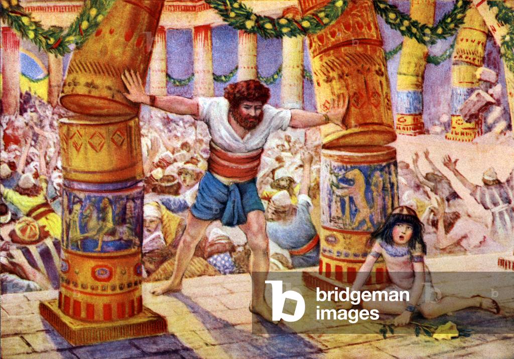 Samson destroys the Philistine Temple - Bible