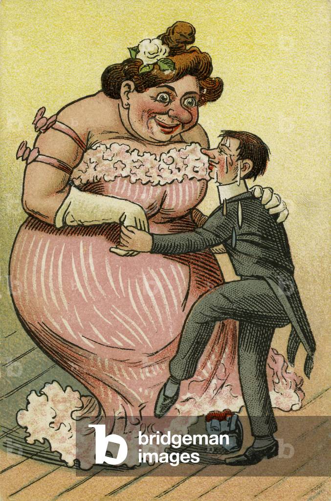 Comic dance with a giant