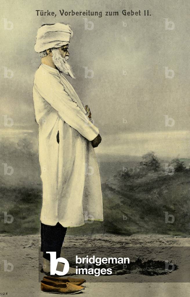 Muslim prayer, late 19th/beg 20th century (postcard)