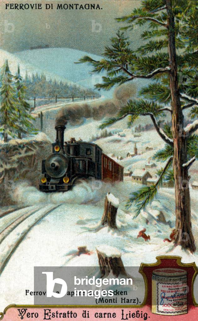 Steam train on Brocken in the Harz Mountains