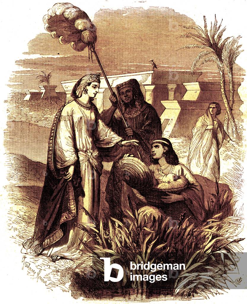The infant Moses found in the bulrushes - Bible