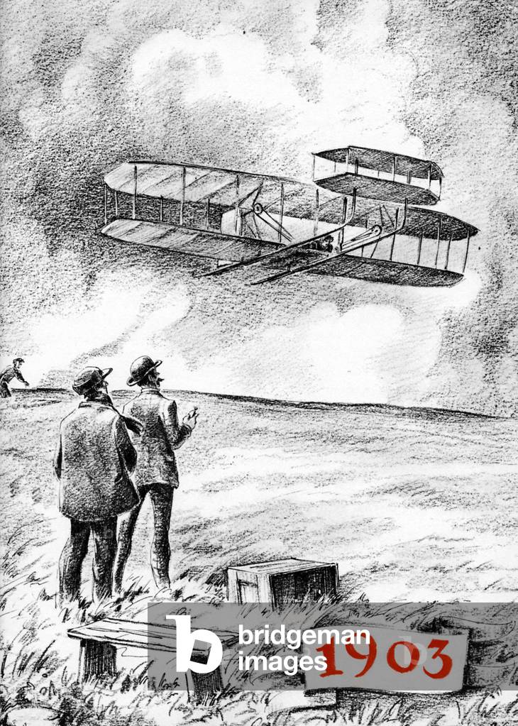 First flight of Wright brothers ' biplane, 1903