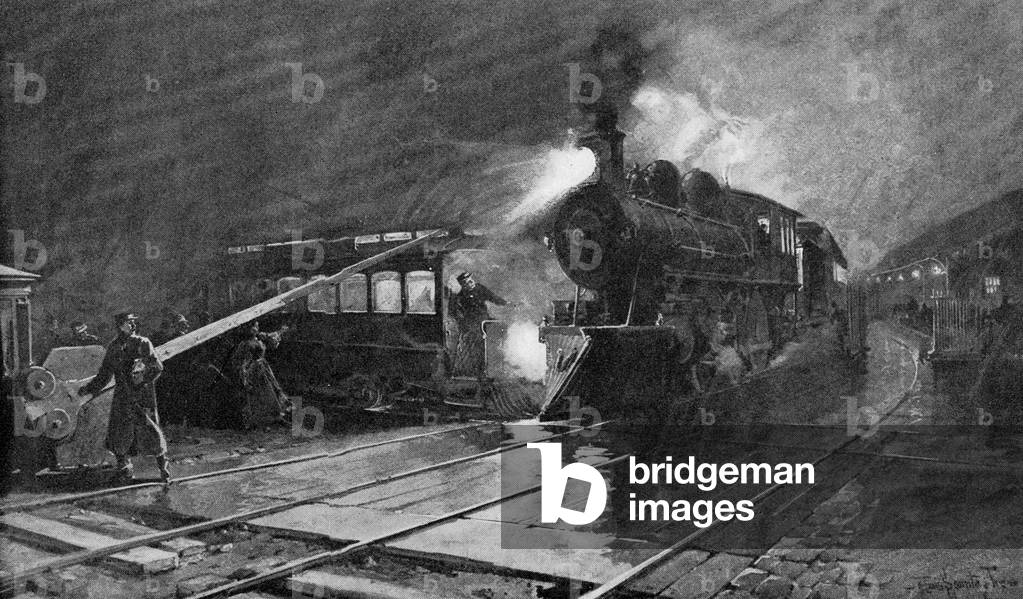 Steam train crashes into a trolley car