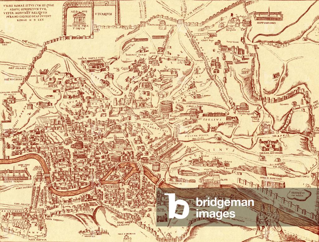 Map of City of Rome and its ancient monuments