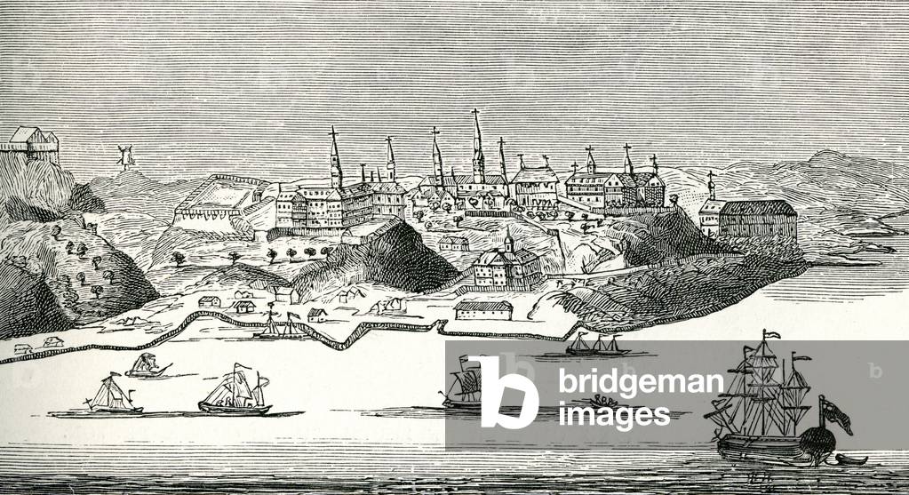 View of Quebec, Canada,  1740 (print)