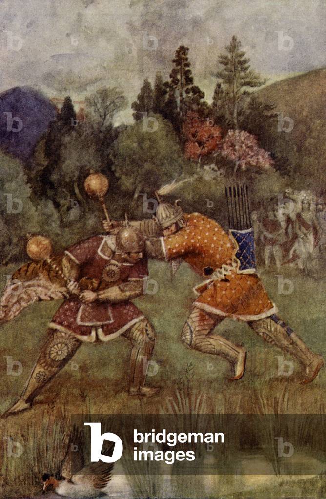 The competition of Prince Bhima and Prince Salya