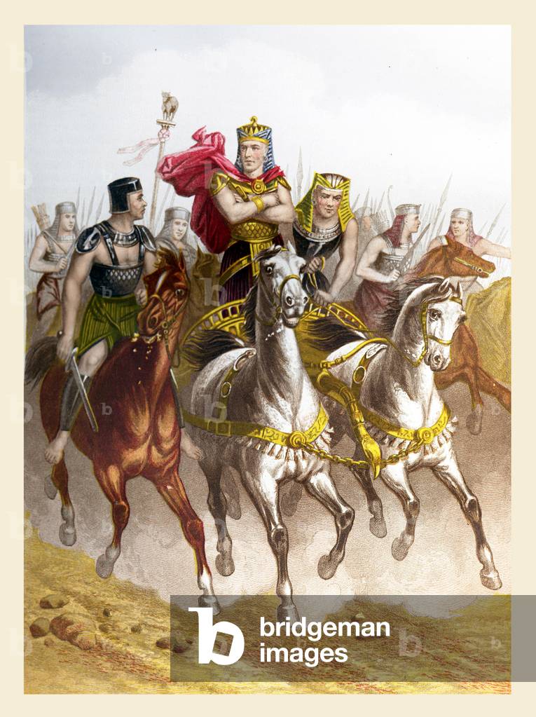 Pharaoh in pursuit of the Israelites - Bible