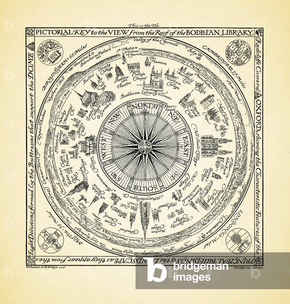 Map of Oxford view from the Bodleian Library