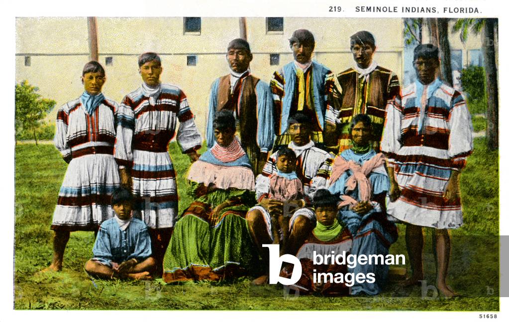 Seminole Indians, Florida, in traditional costume