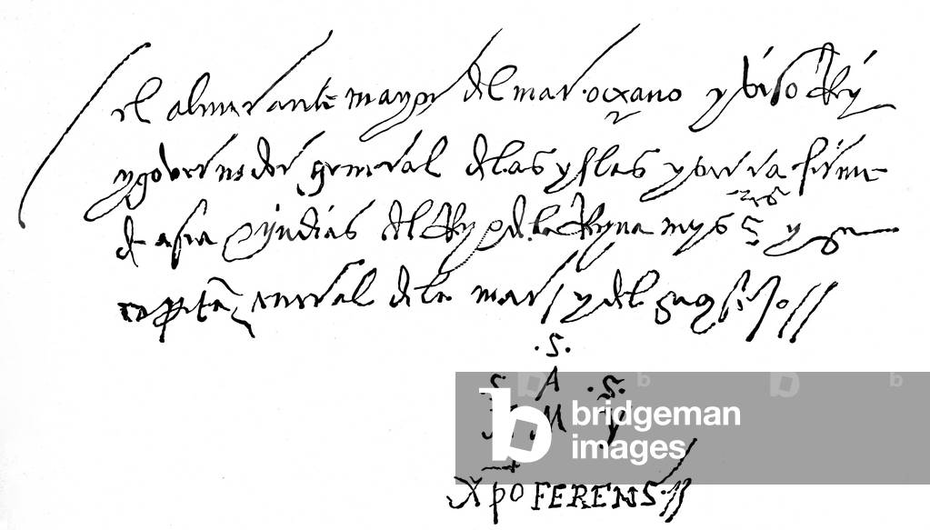 Christopher Columbus' letter with autograph, dated 'A dos dias de Abril 1502'