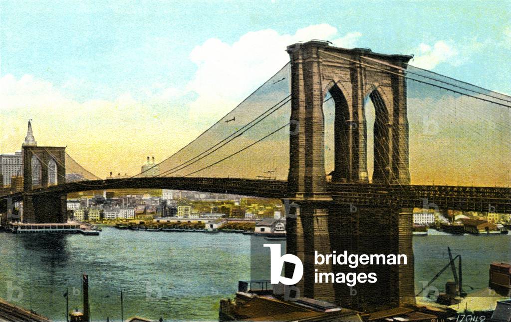 NEW YORK. Brooklyn Bridge. Designed by John Augustus Roeblin. (postcard)