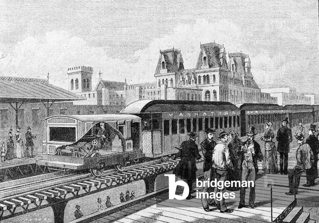 First electric train of the New York subway, 19th century