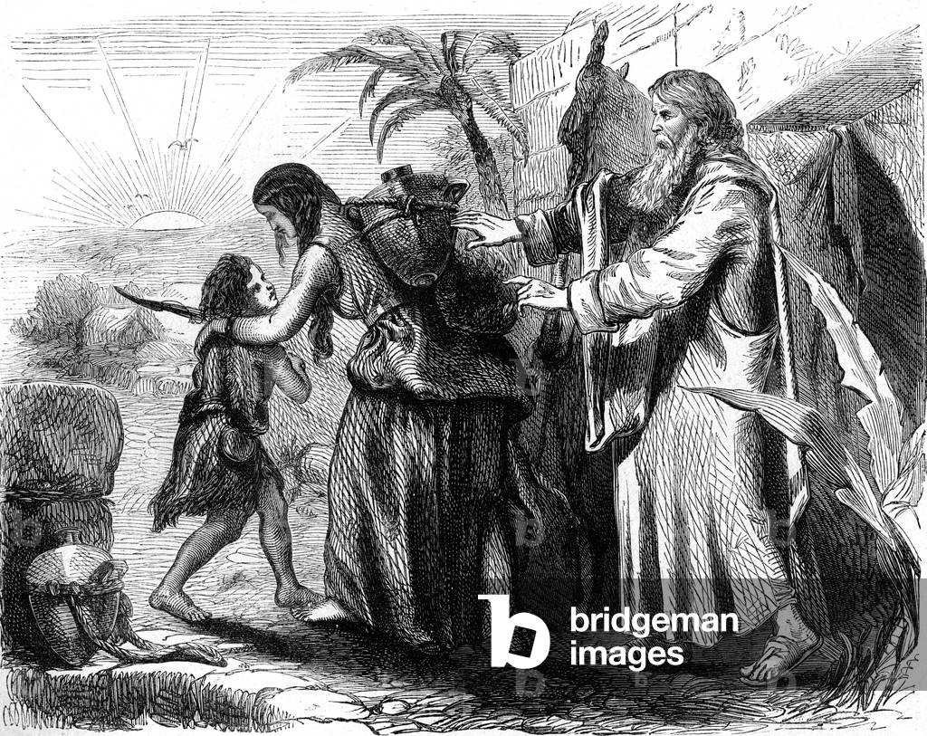 Hagar and Ishmael sent away by Abraham - Bible