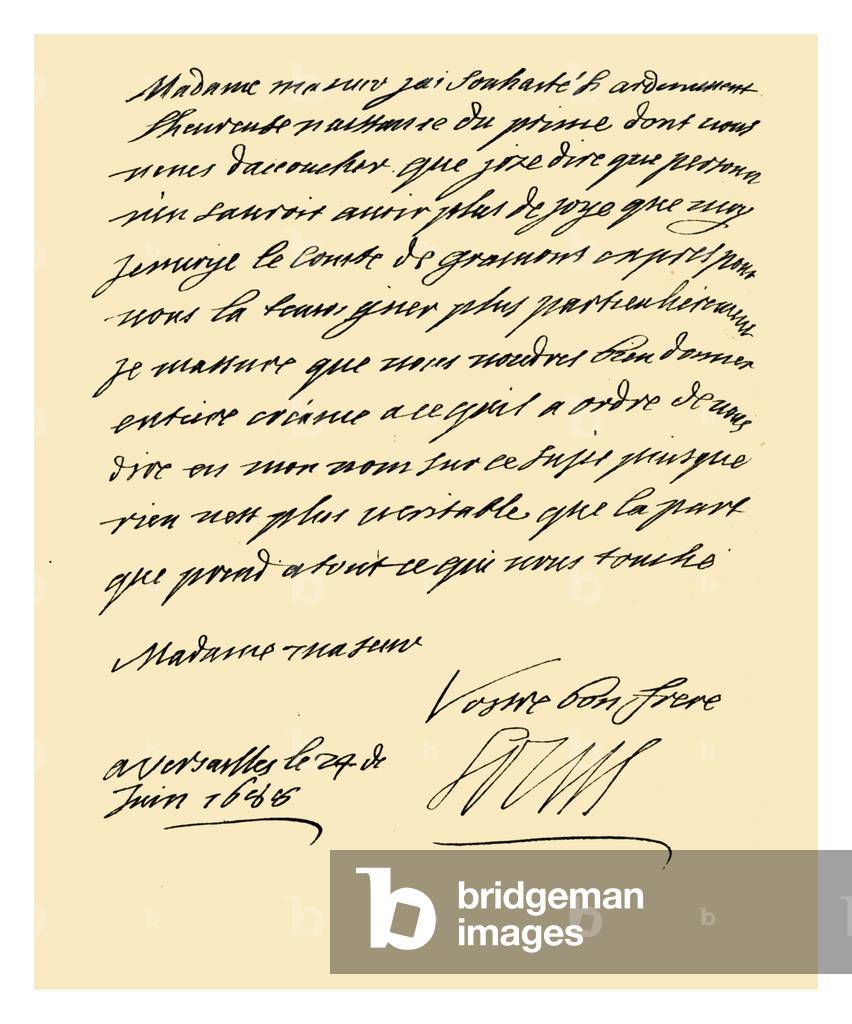 Autograph: Louis XIV of France, 1688.