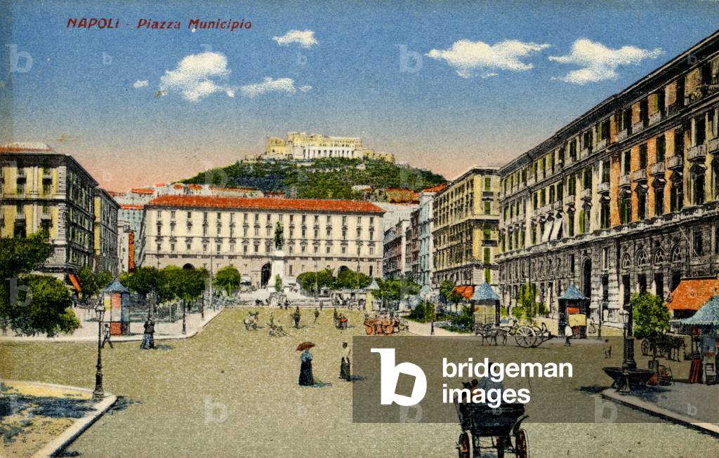 Naples Piazza Municipio, early 20th century (postcard)