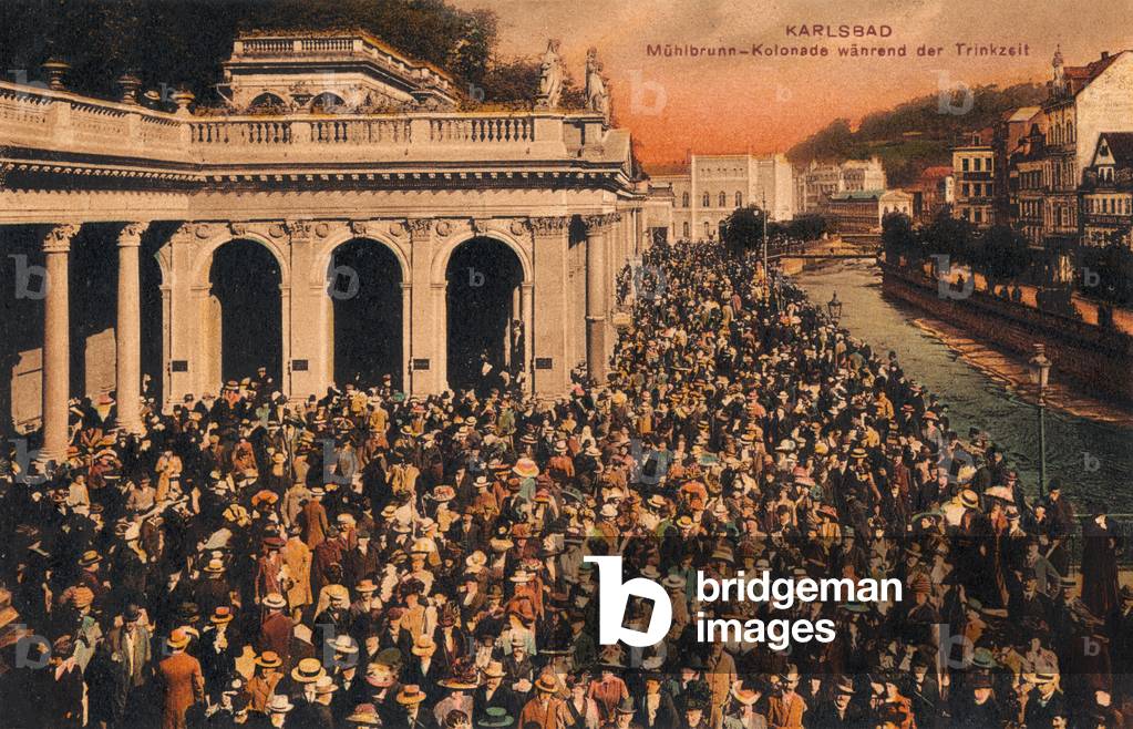 People taking the waters at Karlsbad