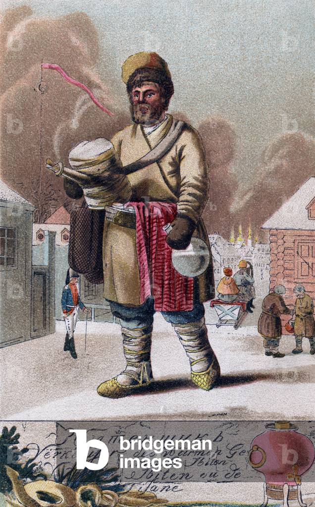 Man selling Sbiten drink, Russia