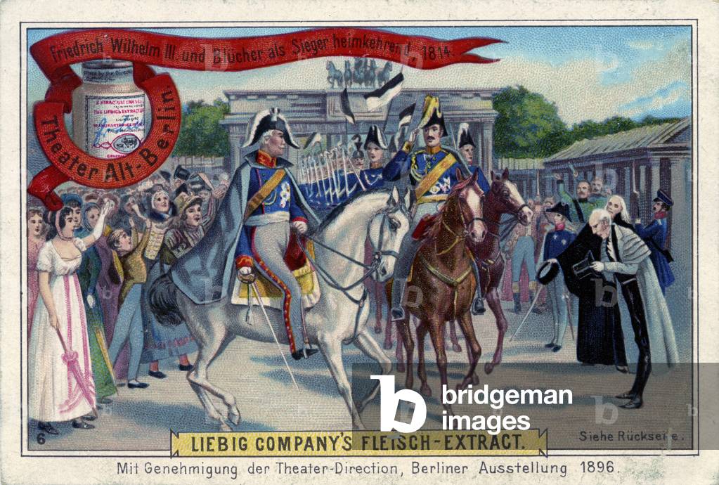 Friedrich Wilhelm III and General Blücher returning home