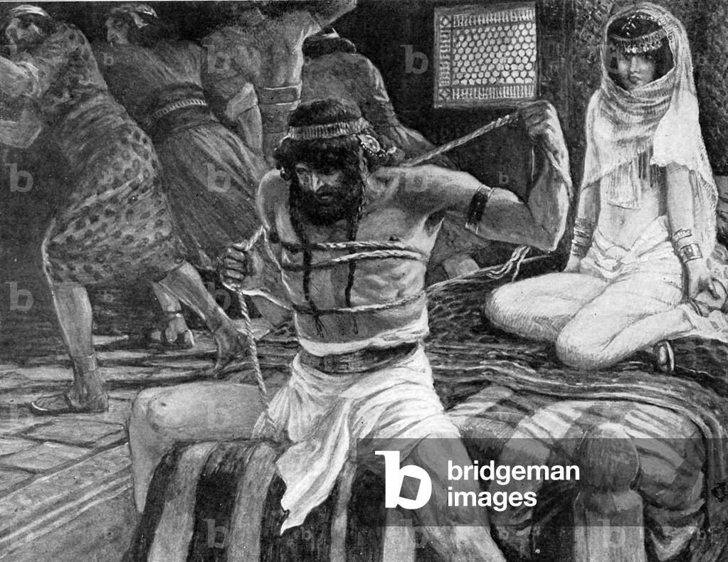 Samson breaks his cords by J James Tissot - Bible