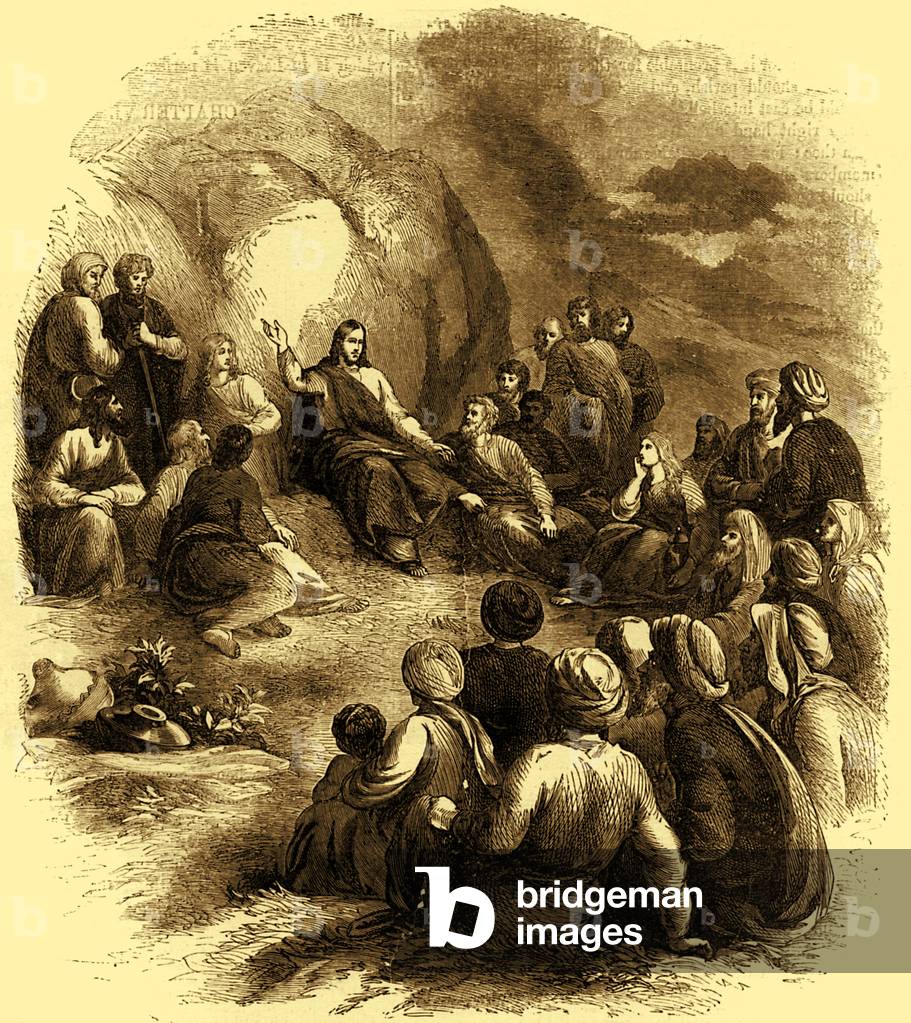 Christ delivering his sermon on the mount - Bible