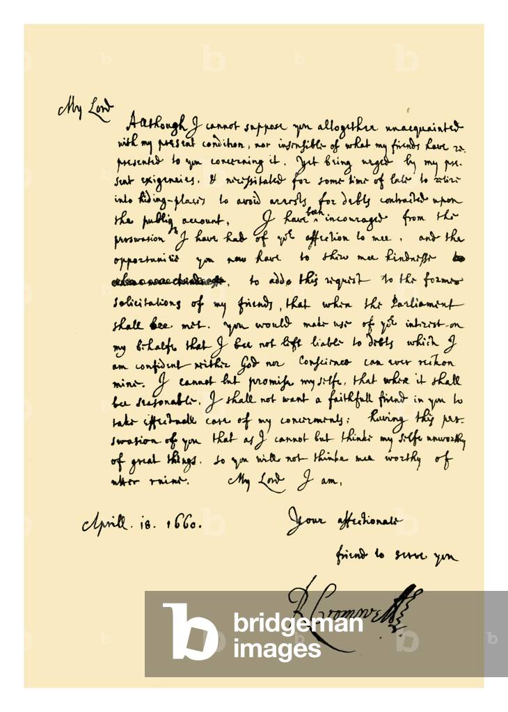 Autograph: Richard Cromwell, 1660.