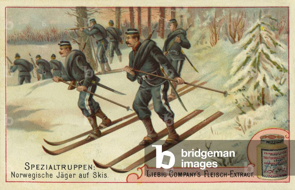 Norwegian hunters on skis
