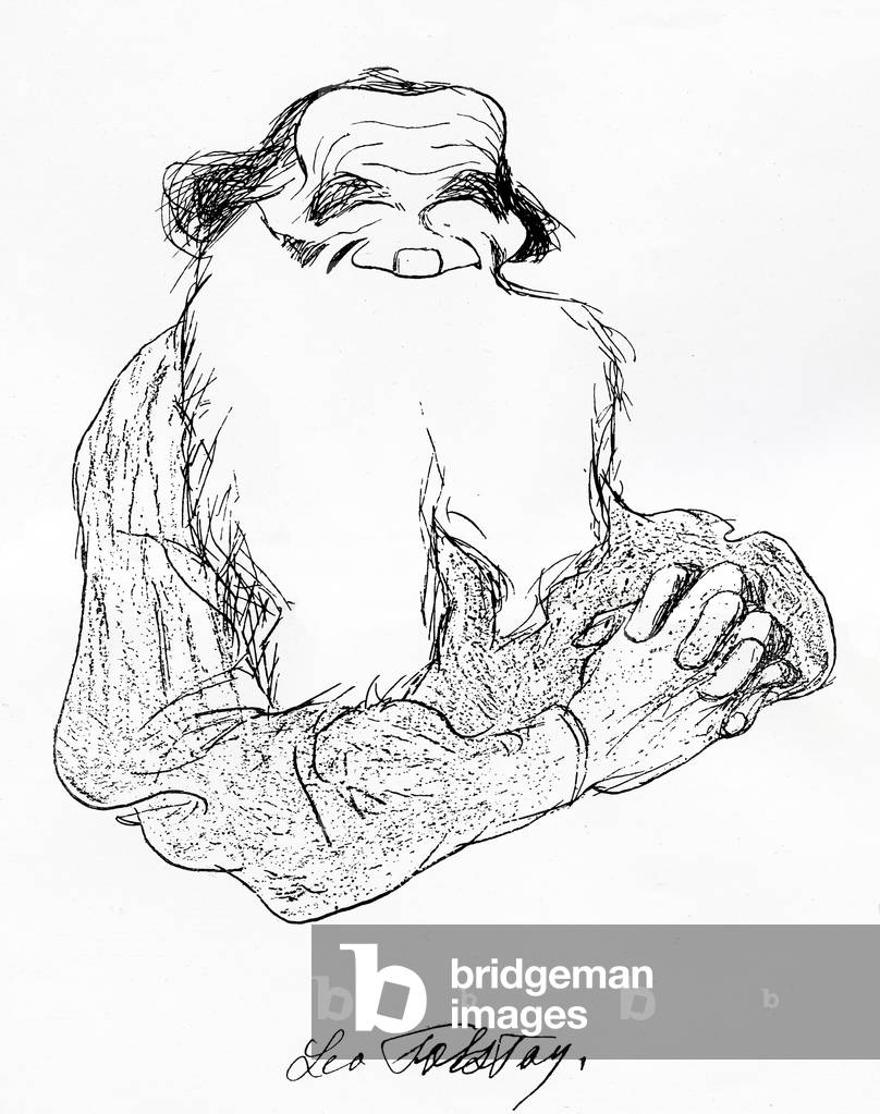 Caricature of Leo Tolstoy, 1928 (drawing)