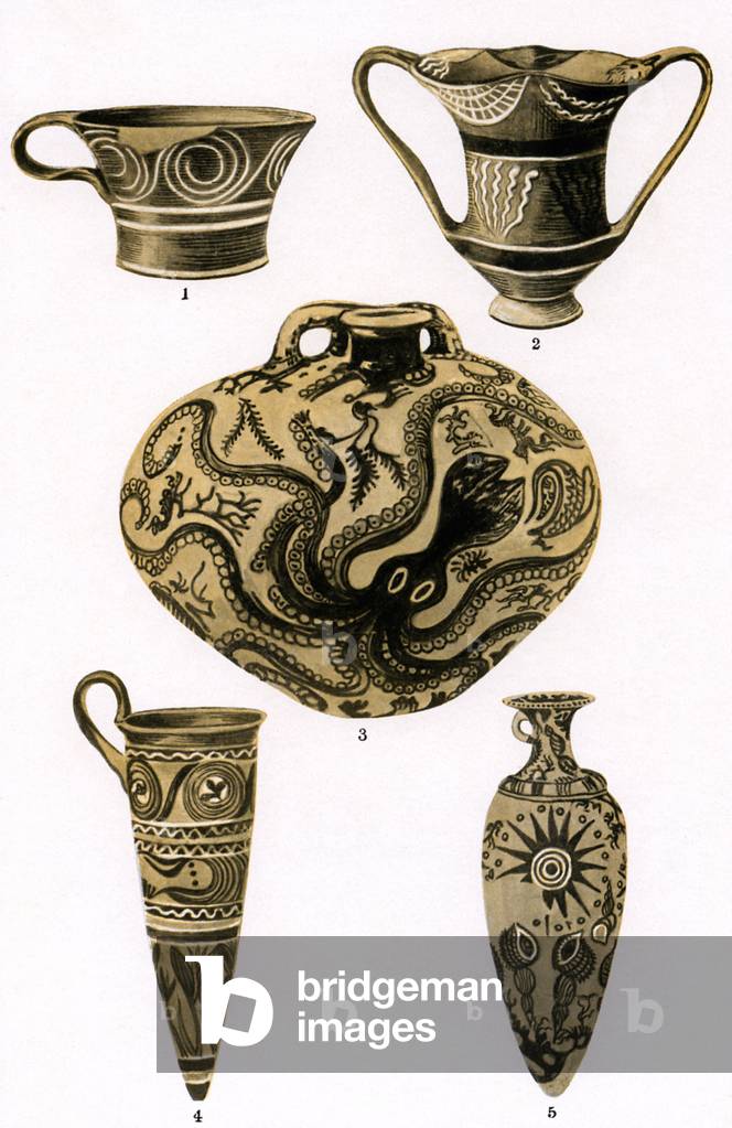 The development of Greek pottery, 1909 (print)