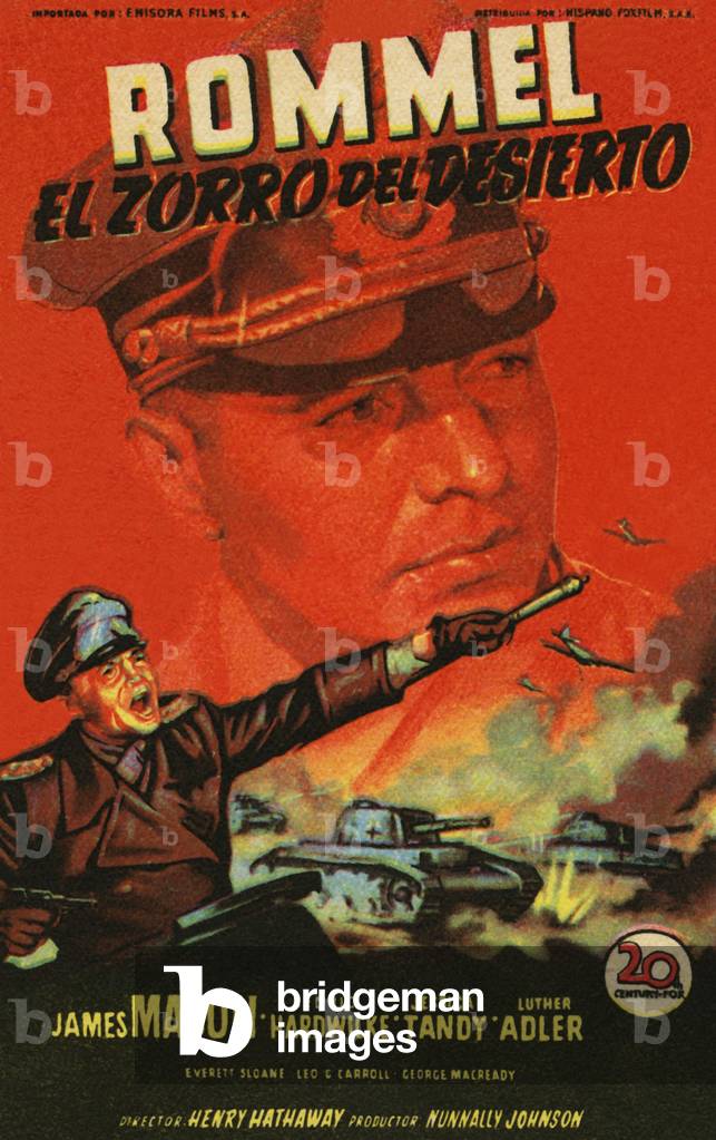 Rommel, The Desert Fox - 1951 film (Spanish poster)