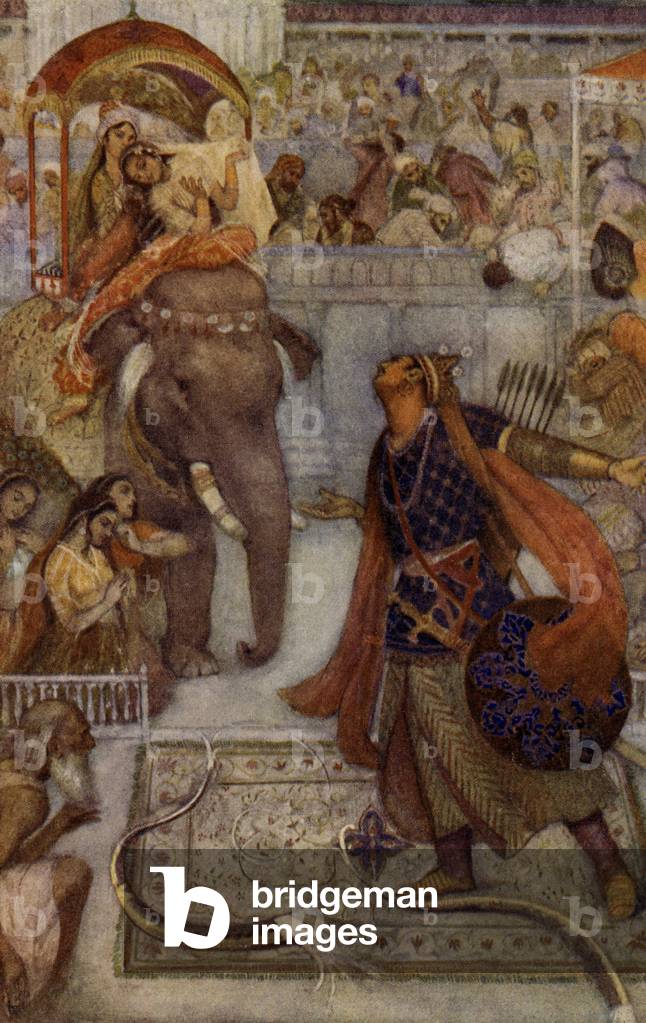 Lord Rama breaking Shiva's bow