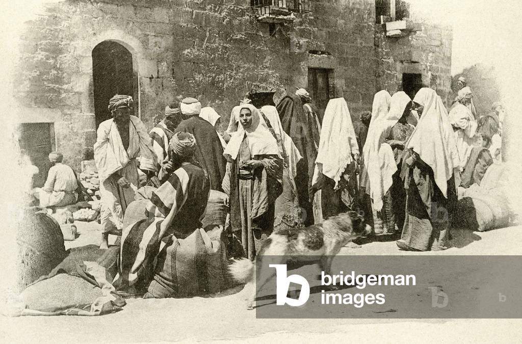 Bethlehem - gathering of women making purchases 1894.
