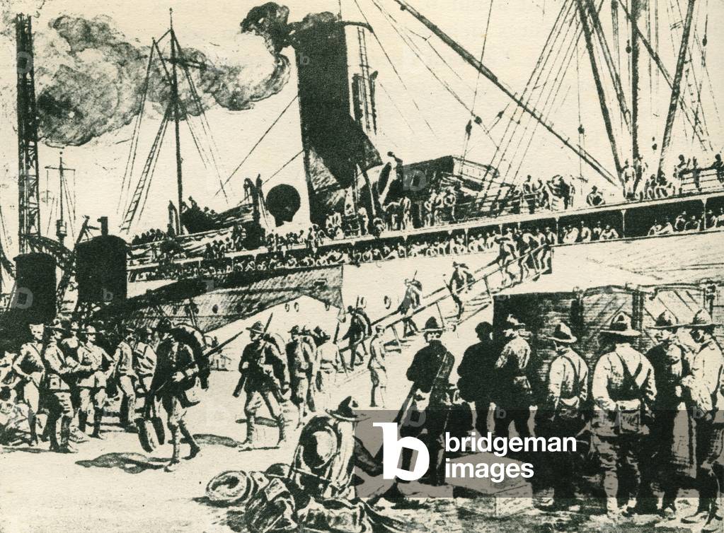 World War One - American soldiers disembarking at Brest