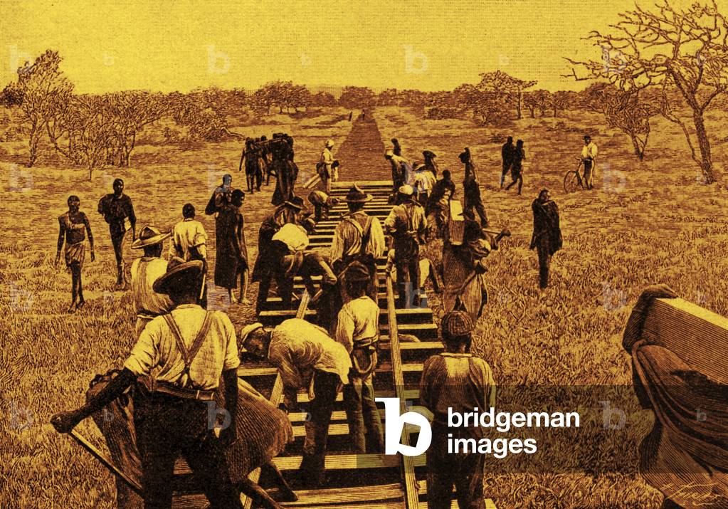 Construction of  Cape to Cairo Railway, 1903.