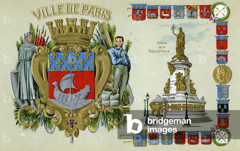 Paris - statue of Republic, c.1900 (print)