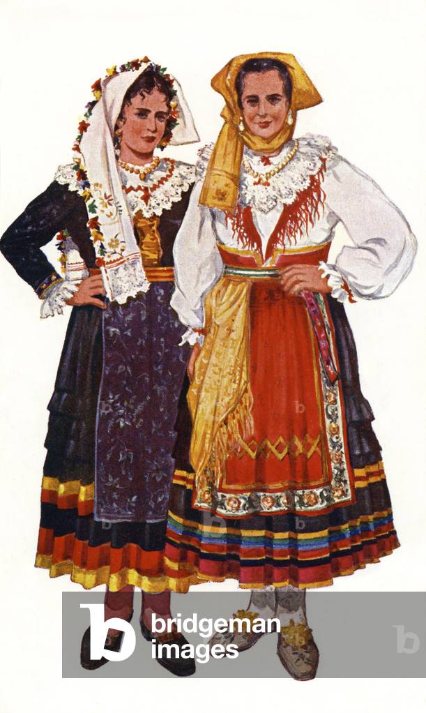 Croatian  women in traditional costume