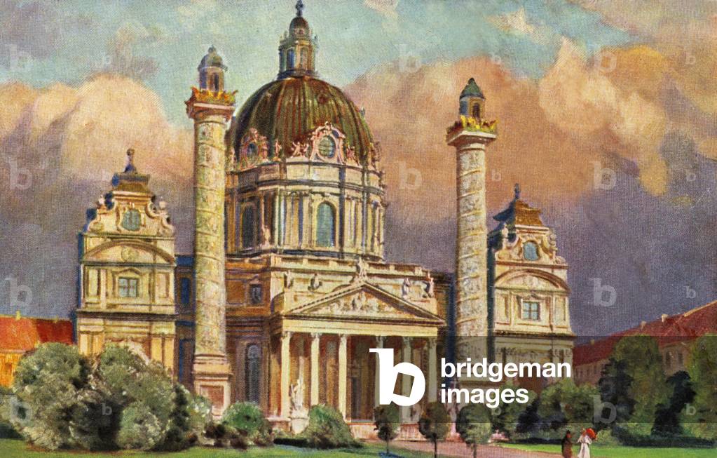 Church of St Charles Karlsplatz, Vienna, early 20th century (postcard)