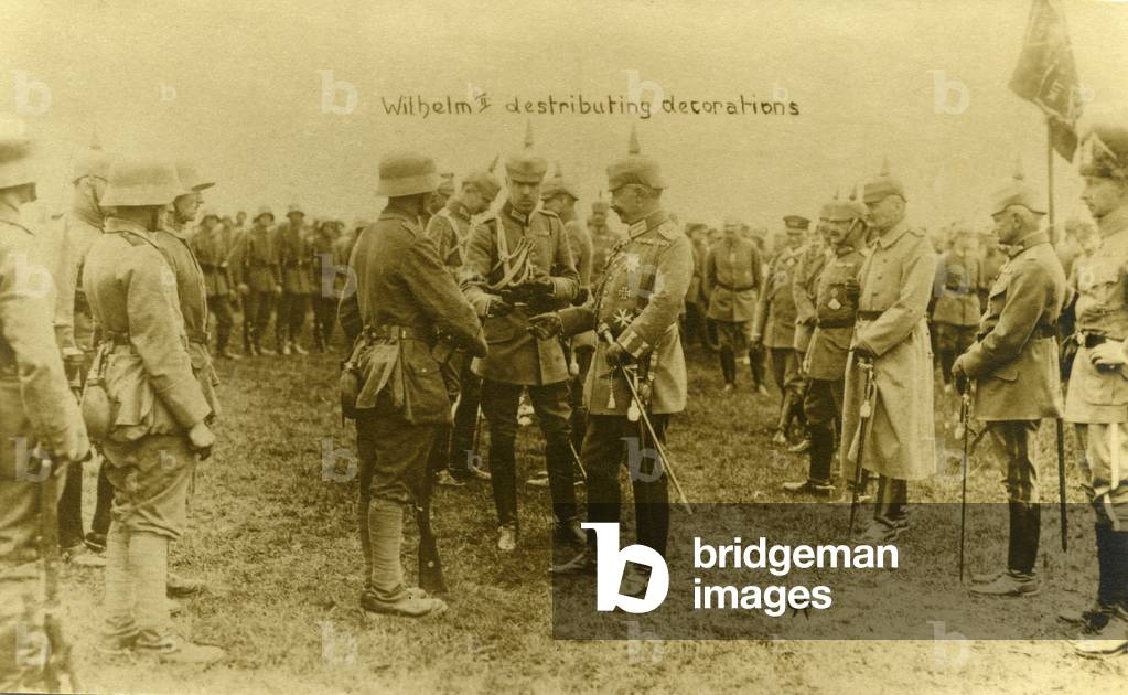 World War 1: Kaiser Wilhelm II distributing decorations