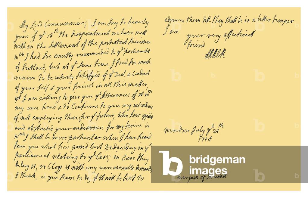 Autograph:Queen Anne, 1704.