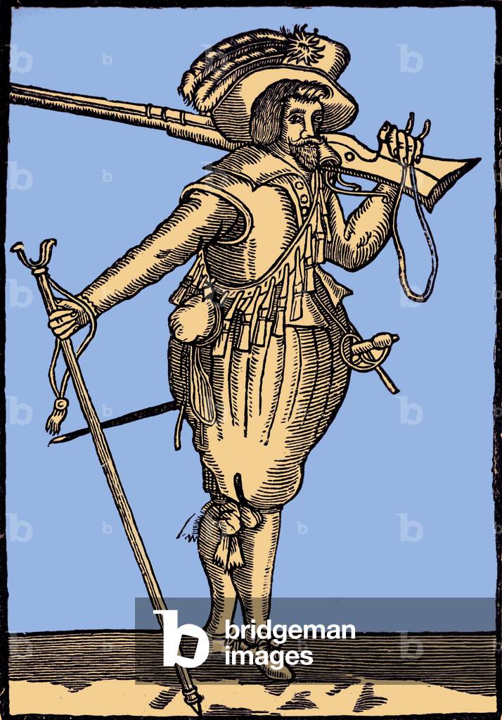 Musketeer from the time of James I of England (print)