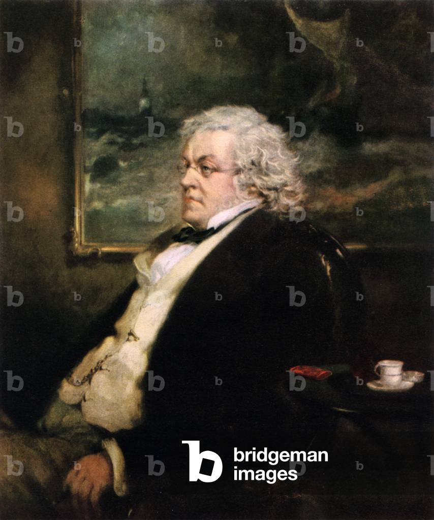 Portrait of William Makepeace Thackeray, 19th century (print)
