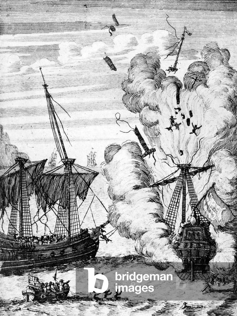Explosion on board a Bucaneer ship, 1932 (print)
